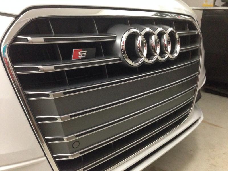 Audi S6 Matte Black Front Grill Emblem for A6 S6 Hood Grille Badge Nameplate OE