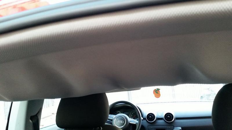 Roof lining fabric completely stratified and fell down at Luxury car Audi after 4 yea-20160731_1903290002.jpg