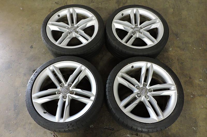 Audi S5 19&quot; 5 Double Spoke Wheel Set W/Michelin Tires-1.jpg
