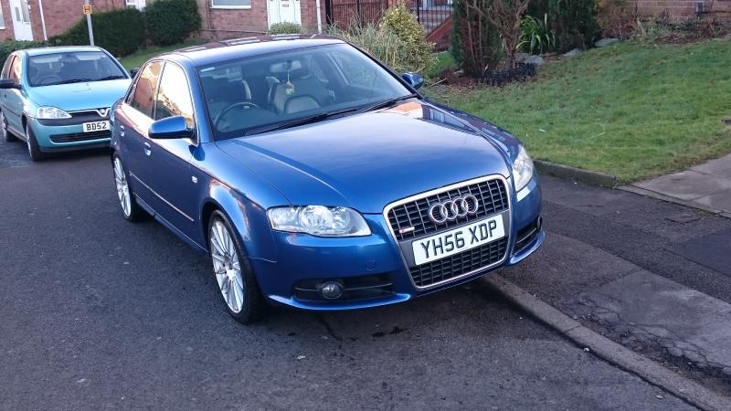 Blue Audi A4 B7 Parked on the Street