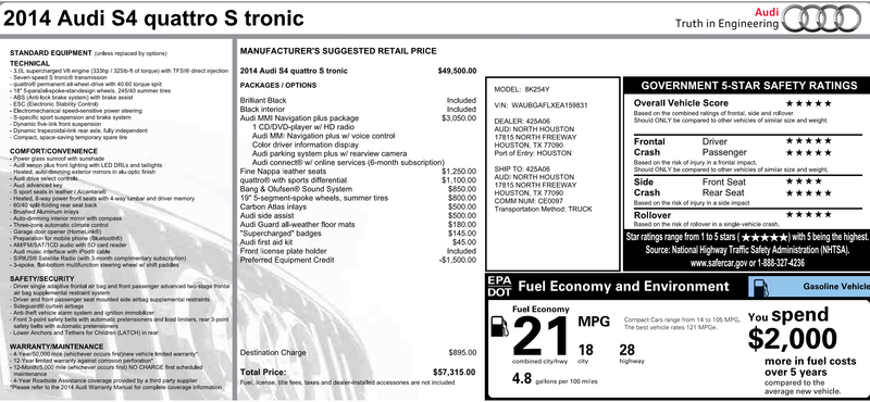 For Sale: 2014 CPO Audi S4 Premium Plus 36k miles ,500 OBO Houston Texas area-sticker.png