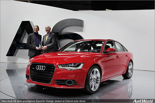 New Audi A6 wins prestigious EyesOn Design award at Detroit auto show