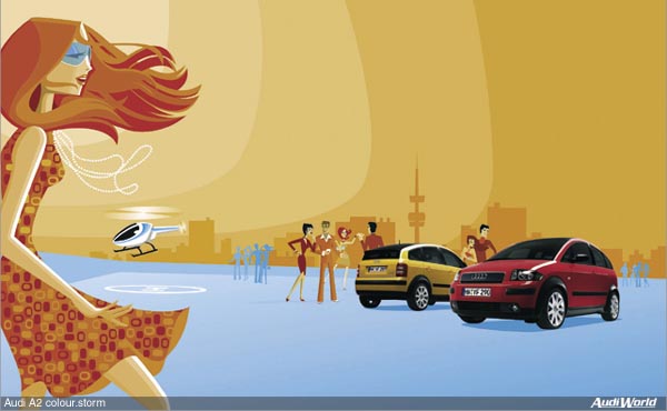 Lifestyle Campaign with the Audi A2 colour.storm