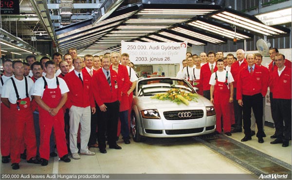 250,000th Audi Leaves Audi Hungaria Production Line