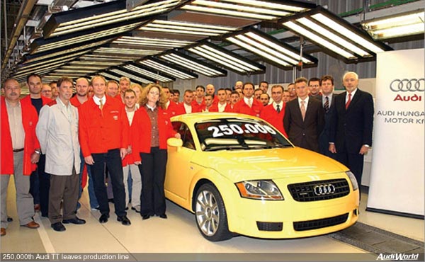 250,000th Audi TT Leaves Production Line