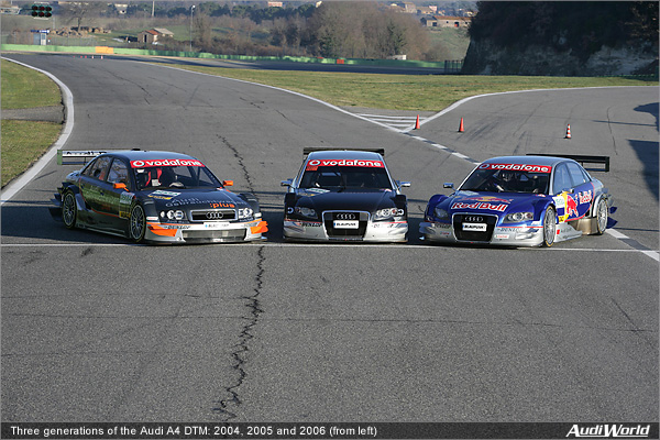 Three Generations of Audi A4 DTM Cars