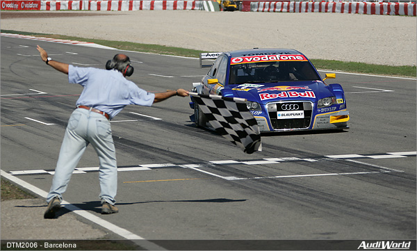 Audi Driver Martin Tomczyk Celebrates First DTM Victory