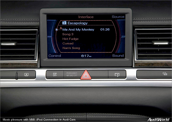 Music Pleasure with MMI: iPod Connection in Audi Cars