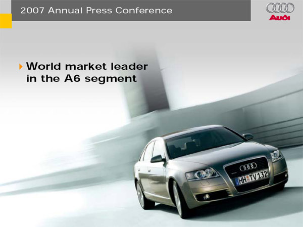 Ralph Weyler, Member of the Board of Management of AUDI AG Marketing and Sales
Presentation at the Annual Press Conference 2007