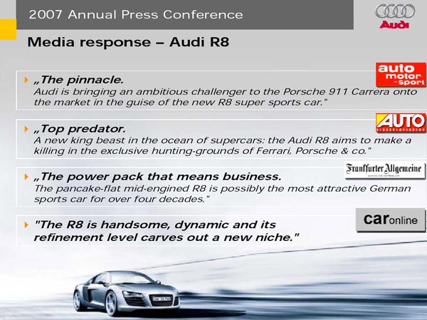 Rupert Stadler, Chairman of the Board of Management of AUDI AG Presentation at the Annual Press Conference 2007 - Part 1