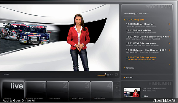 Full Schedule: Audi tv Goes on the Air
