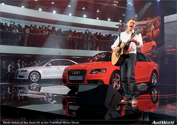 World Debut of the Audi A4 at the Frankfurt Motor Show: Bryan Adams Sings for Audi