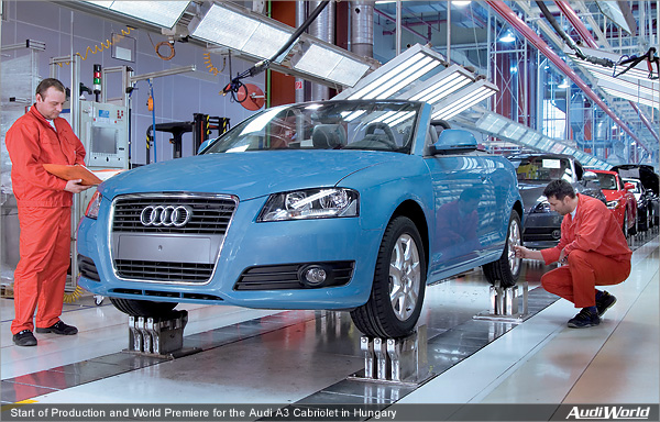 Start of Production and World Premiere for the Audi A3 Cabriolet in Hungary