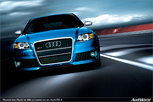 'Record the Rush' to Win a Lease on an Audi RS 4