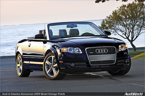 Audi of America Announces 2009 Model Change Points and Early 2009 Pricing Release on Existing Models