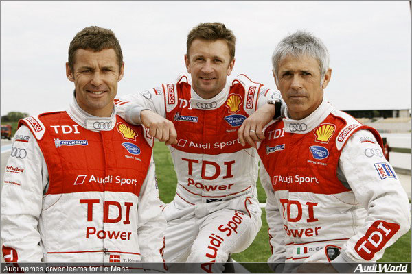 Audi names driver teams for Le Mans