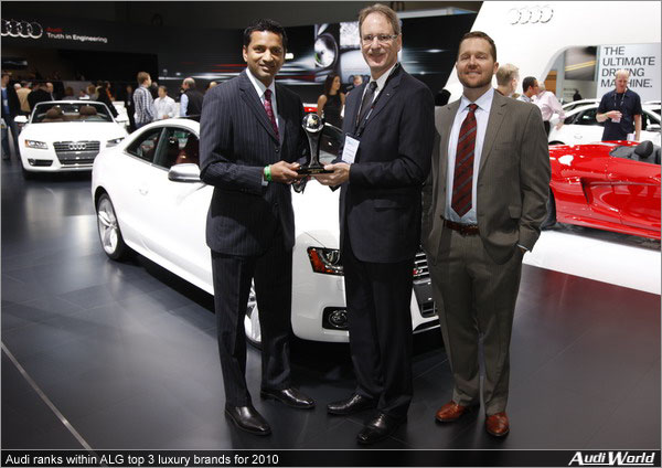 Audi ranks within ALG top 3 luxury brands for 2010