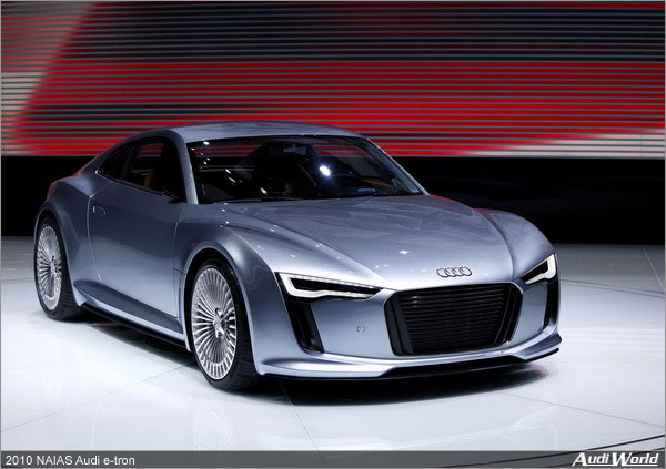 The Detroit showcar Audi e-tron shows another variant of an electric vehicle developed by Audi