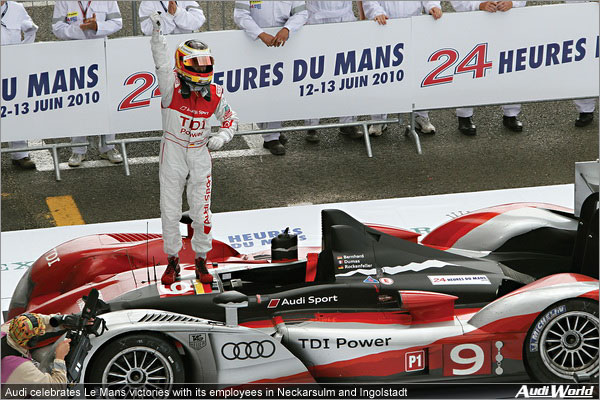 Audi celebrates Le Mans victories with its employees in Neckarsulm and Ingolstadt