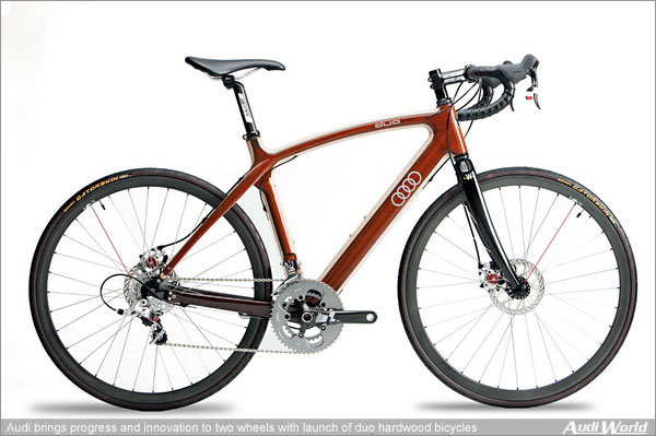 Audi brings progress and innovation to two wheels with launch of duo hardwood bicycles
