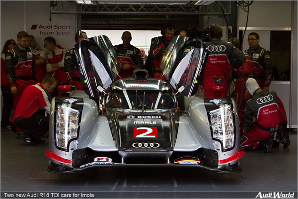 Two new Audi R18 TDI cars for Imola