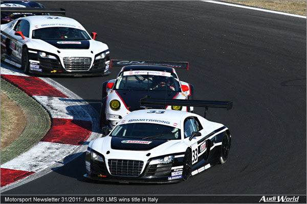 Motorsport Newsletter 31/2011: Audi R8 LMS wins title in Italy