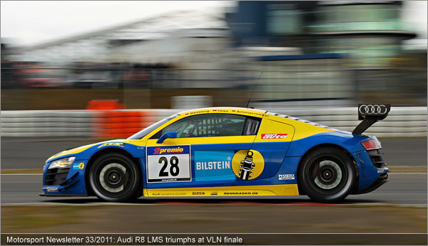 Motorsport Newsletter 33/2011: Audi R8 LMS triumphs at VLN   finale