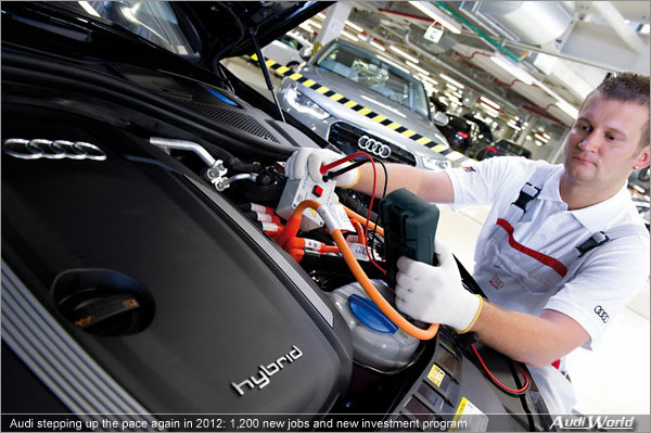 Audi stepping up the pace again in 2012: 1,200 new jobs   and new investment program