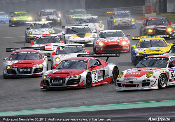 Motorsport Newsletter 05/2012: Audi race experience calendar has been set