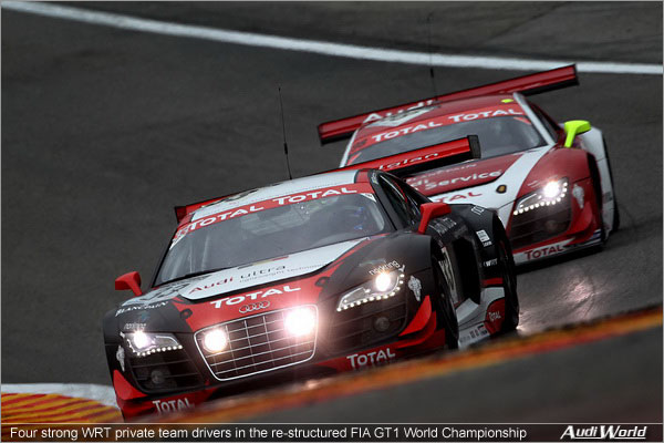 Four strong WRT private team drivers in the re-structured FIA   GT1 World Championship