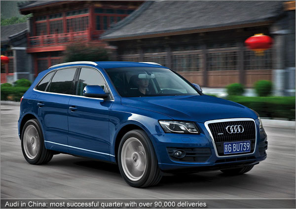 Audi in China: most successful quarter with over 90,000   deliveries
