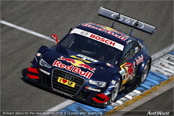 Brilliant debut for the new Audi A5 DTM & Quotes after qualifying