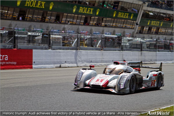 Historic triumph: Audi achieves first victory of a hybrid vehicle at Le Mans