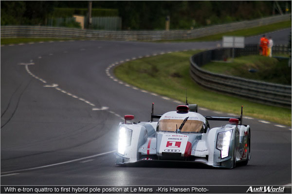 With e-tron quattro to first hybrid pole position at Le Mans