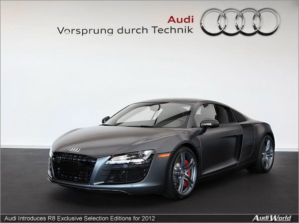 Audi Introduces R8 Exclusive Selection Editions for 2012