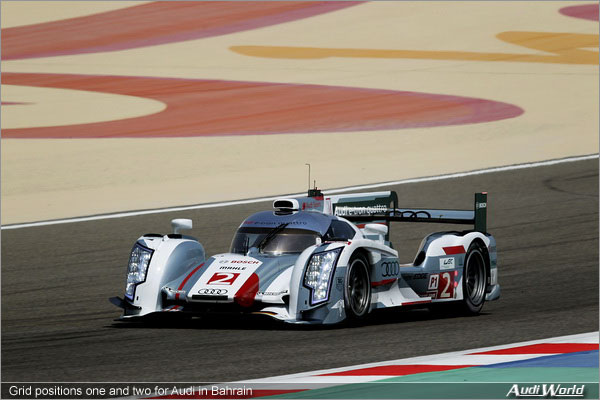 Grid positions one and two for Audi in Bahrain