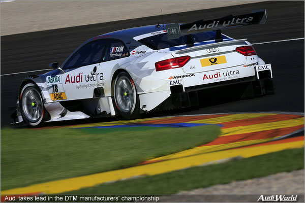 Audi takes lead in the DTM manufacturers' championship