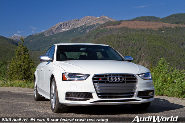 2013 Audi A4, S4 earn 5-star federal crash test rating