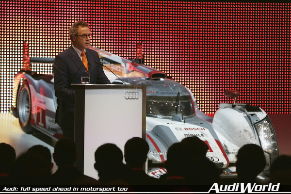 Audi: full speed ahead in motorsport too