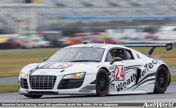 WeatherTech Racing Audi R8 qualifies sixth for Rolex 24 at Daytona