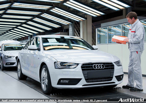Audi makes a successful start to 2013: Worldwide sales climb 16.3 percent