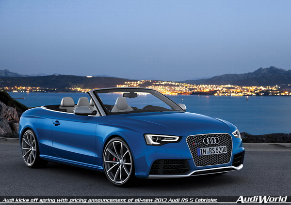Audi kicks off spring with pricing announcement of all-new 2013 Audi RS 5 Cabriolet