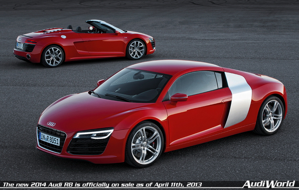 The new 2014 Audi R8 is officially on sale as of April 11th, 2013