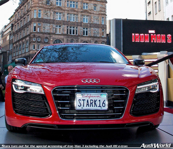 Stars turn out for the special screening of Iron Man 3 including the Audi R8 e-tron