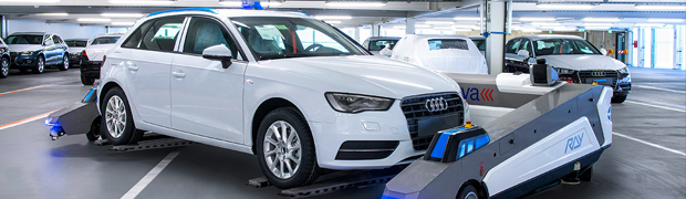 Audi plant uses robots to move cars
