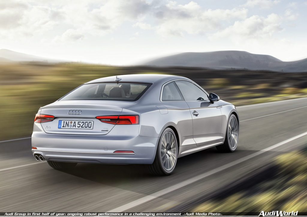 In the first half of 2016 Audi achieved growth in car deliveries and robust key financials. Photo: Audi A5 Coupé