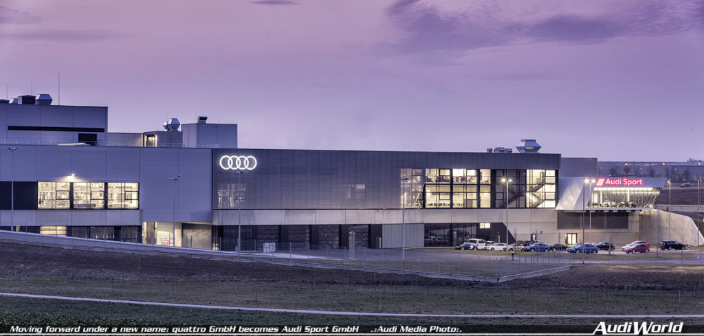 Moving forward under a new name:  quattro GmbH becomes Audi Spor
