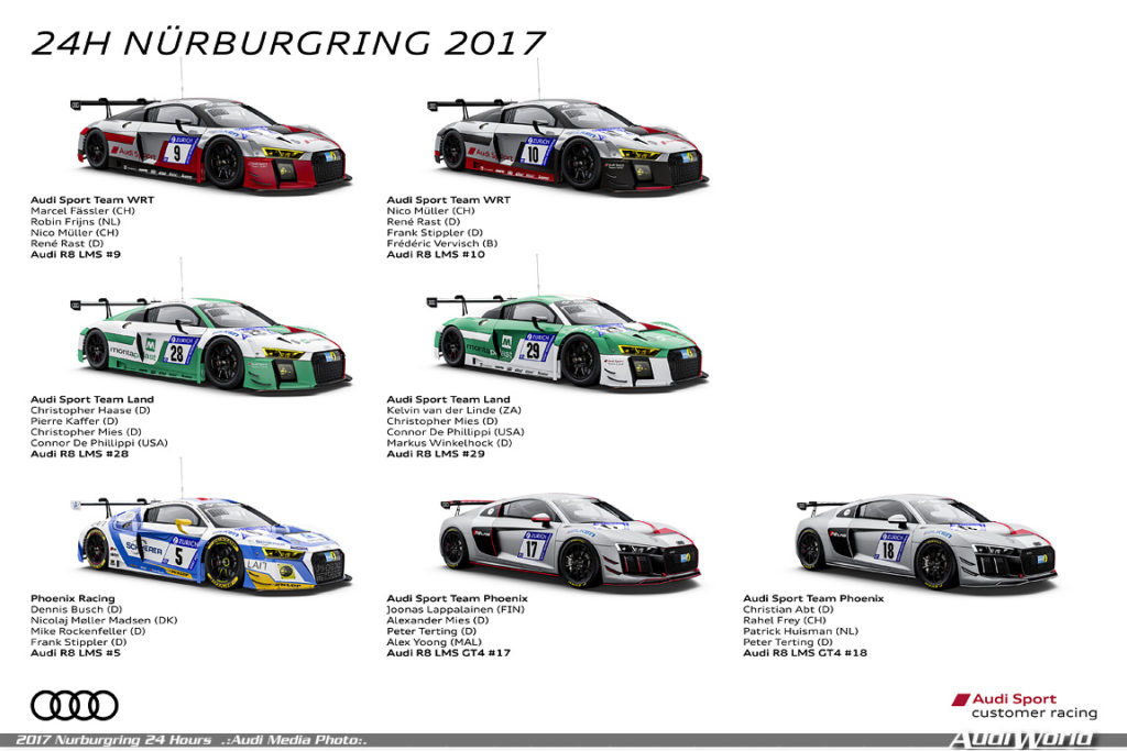 Pure racing atmosphere at Audi’s record appearance at the Nürburgring