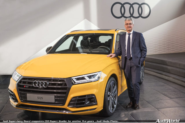 Audi Supervisory Board reappoints CEO Rupert Stadler for another five years
