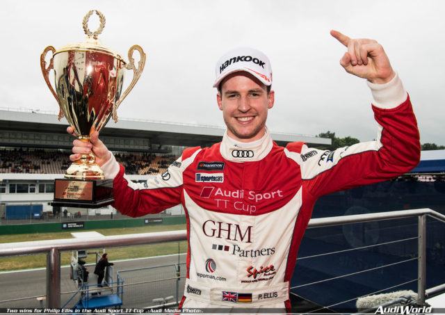 Two wins for Philip Ellis in the Audi Sport TT Cup